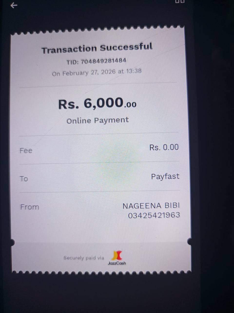 Payout proof